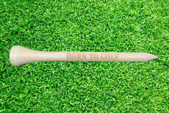 Custom Golf Tees - 10 x Engraved Wood Tees Beige