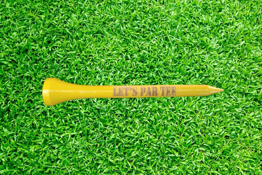 Custom Golf Tees - 10 x Engraved Wood Tees Yellow