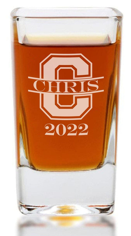 Custom Graduation Gift Glassware 2.75 oz. Square Shot