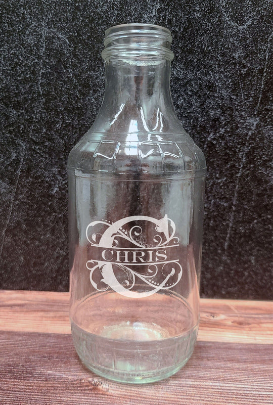 Custom Hot Sauce Bottle with Lid - Personalized 16 oz Decanter Bottle for Hot Sauce, BBQ, Ketchup, Dressings, Syrups