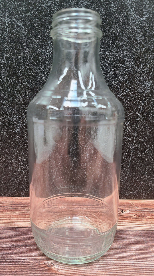 Custom Hot Sauce Bottle with Lid - Personalized 16 oz Decanter Bottle for Hot Sauce, BBQ, Ketchup, Dressings, Syrups