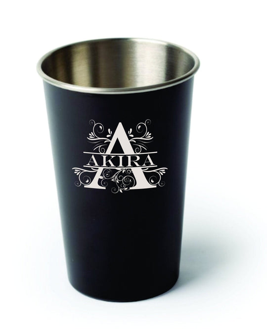 Custom Pint Glasses - Engraved Pint Glass for Groomsmen Black