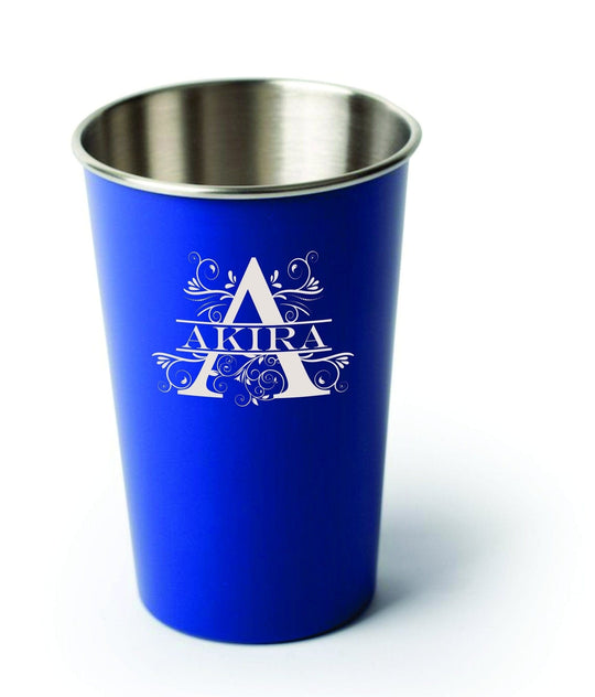 Custom Pint Glasses - Engraved Pint Glass for Groomsmen Blue
