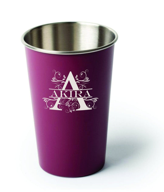 Custom Pint Glasses - Engraved Pint Glass for Groomsmen Burgundy