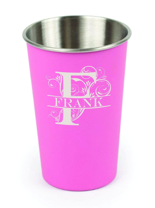 Custom Pint Glasses - Engraved Pint Glass for Groomsmen Pink