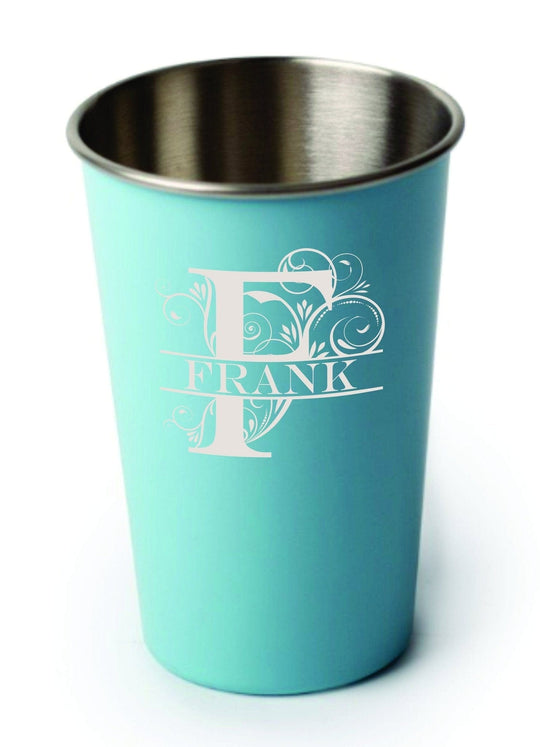 Custom Pint Glasses - Engraved Pint Glass for Groomsmen Seafoam