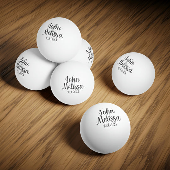 Favores de boda personalizados con pelotas de ping-pong