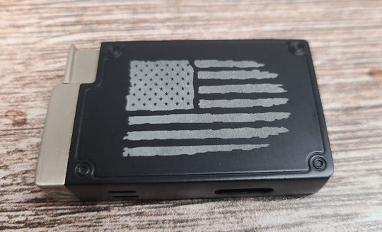 Engraved Cigar Lighter with Distressed American Flag - JetLine Roggo Double Flame Torch Lighter. Gifts for Cigar Lovers.
