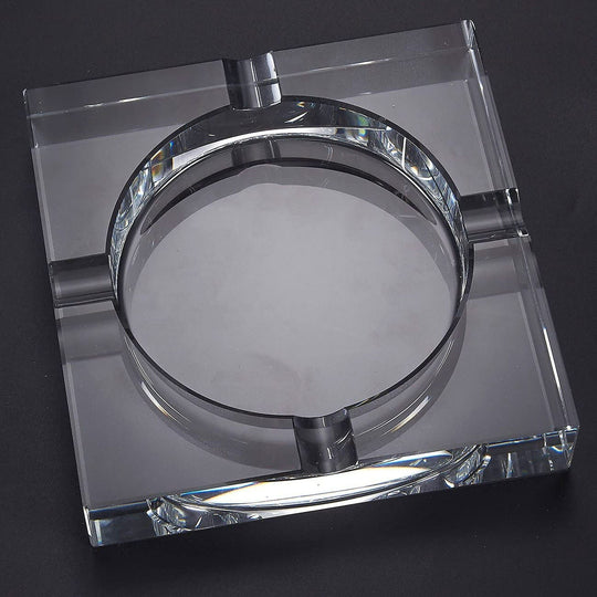Engraved Large Heavy Crystal Cigar Ashtray