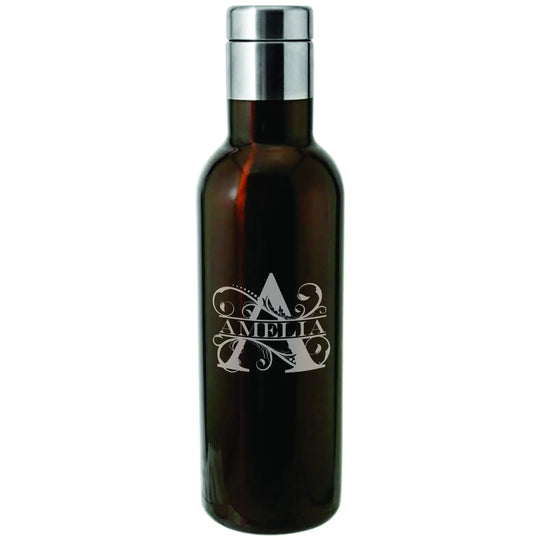 Flask - Hot Cold Coffee Wine Water Engraved 26 oz Wine Carafe Water Bottle with Lid. Unique Housewarming Gifts for Home.