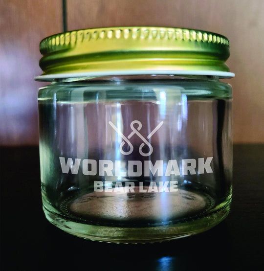 Glass Jars with Lids - 2oz Tiny Jars with Lids Logo (see notes)