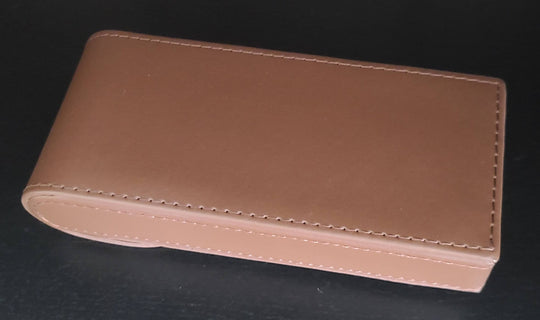 Leather Cigar Travel Case - Personalized flip top cigar holder and cutter with laser engraved monogram. Gifts for him.