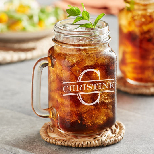 Mason Jar Mug - Engraved 16oz Custom Mason Jar