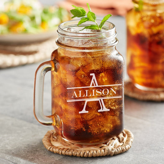 Mason Jar Mug - Engraved 16oz Custom Mason Jar