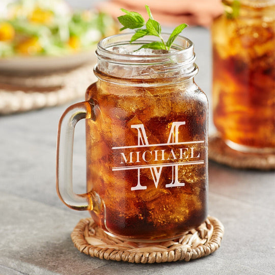 Mason Jar Mug - Engraved 16oz Custom Mason Jar