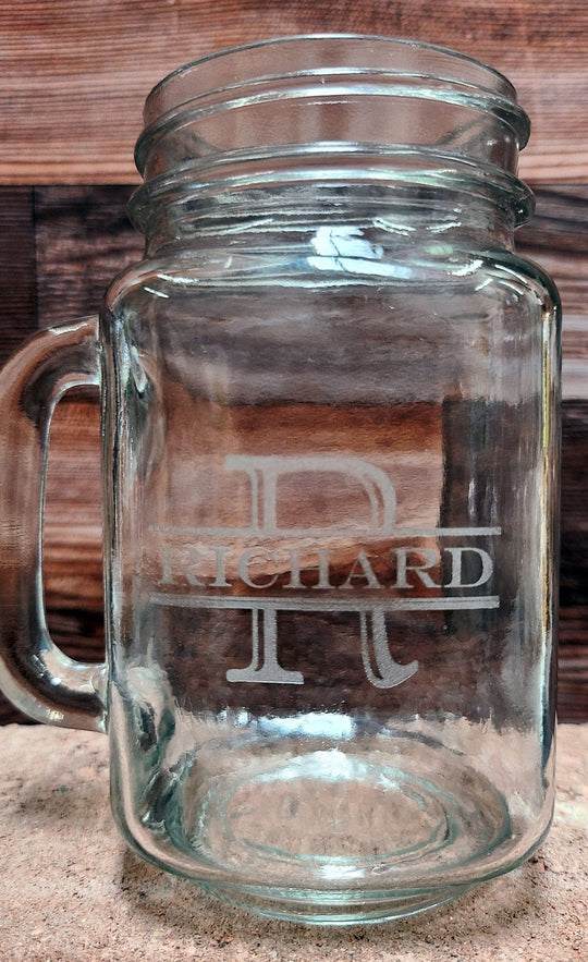 Mason Jar Mug - Engraved 16oz Custom Mason Jar