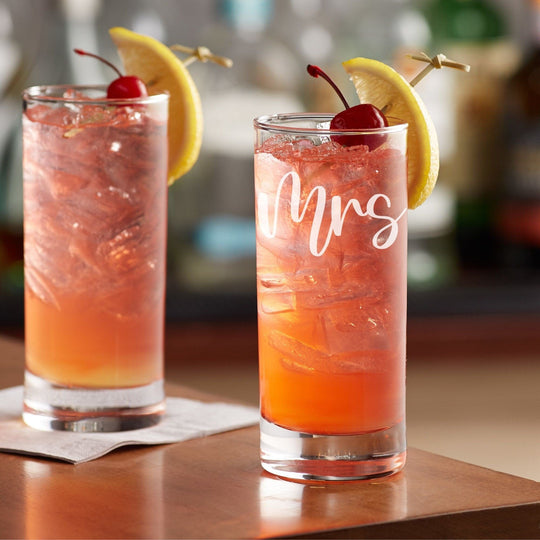 Mr and Mrs Wedding Glasses - Engraved Collins Glasses
