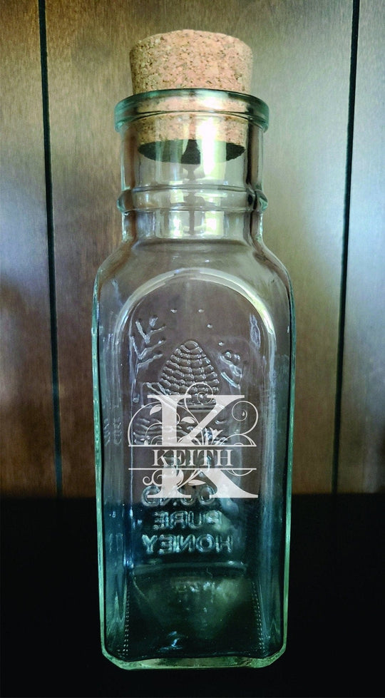 Muth Honey Jar Bottle with Cork Top Name