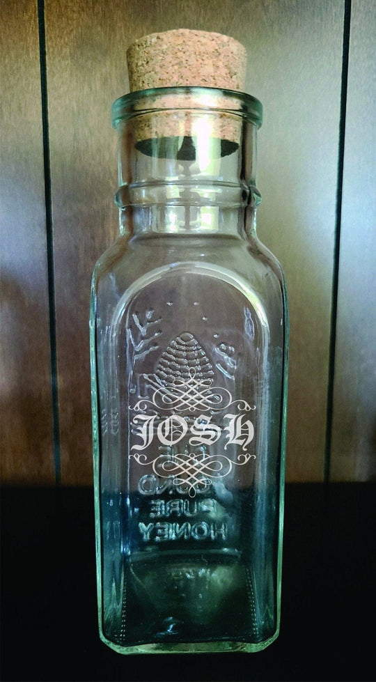 Muth Honey Jar Bottle with Cork Top Swirls