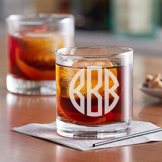 Old Fashioned Glass - Monogram 8oz Whiskey Glass