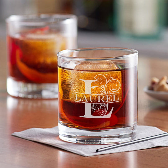 Rocks Glass - Engraved 8oz Rocks Glass, Old-Fashioned