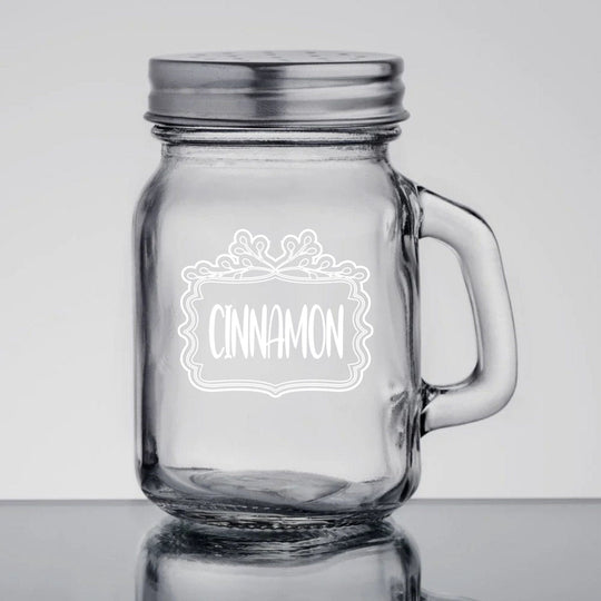 Spice Shaker 4.75oz Mason Jar with Handle Cinnamon