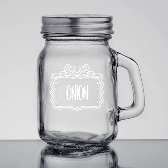 Spice Shaker 4.75oz Mason Jar with Handle Onion