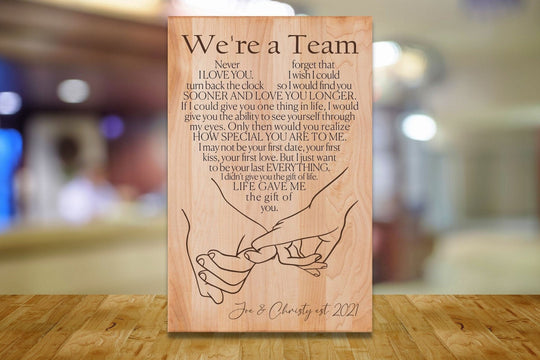 We're a Team Custom Cutting Board Butcher Block