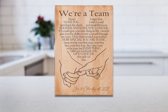 We're a Team Custom Cutting Board Butcher Block