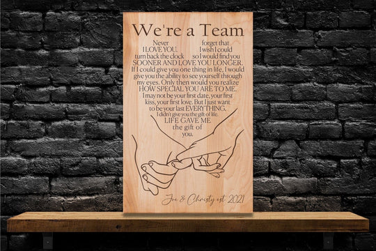 We're a Team Custom Cutting Board Butcher Block