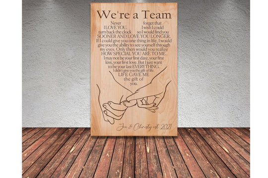 We're a Team Custom Cutting Board Butcher Block