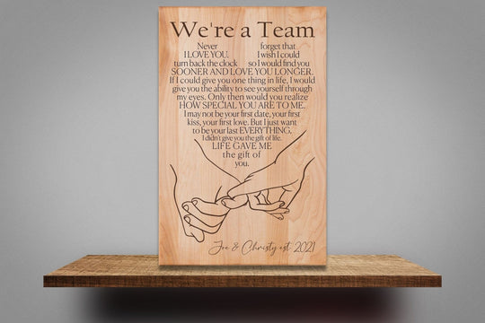 We're a Team Custom Cutting Board Butcher Block