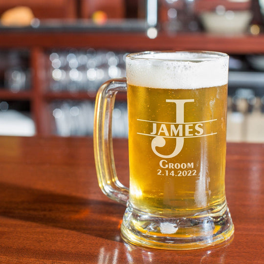 Wedding Beer Mug 16 oz Custom Beer Mug