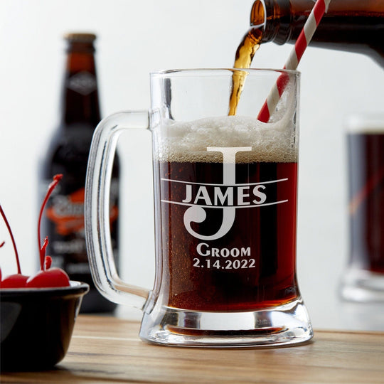 Wedding Beer Mug 16 oz Custom Beer Mug