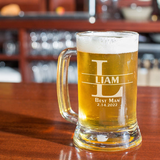 Wedding Beer Mug 16 oz Custom Beer Mug