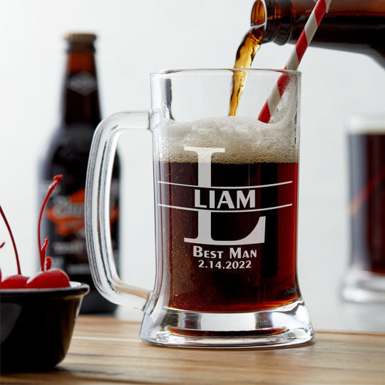 Wedding Beer Mug 16 oz Custom Beer Mug