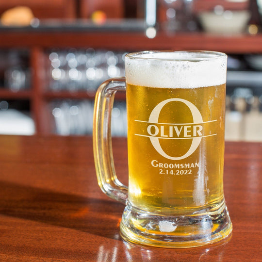 Wedding Beer Mug 16 oz Custom Beer Mug