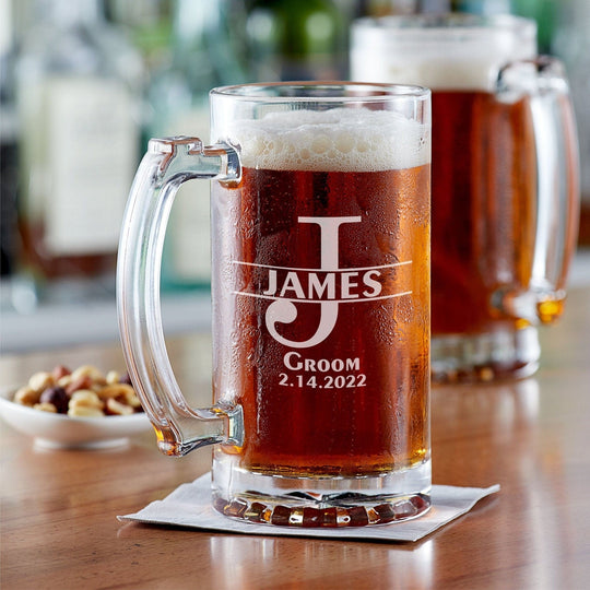 Wedding Beer Mug 25 oz Custom Beer Mug