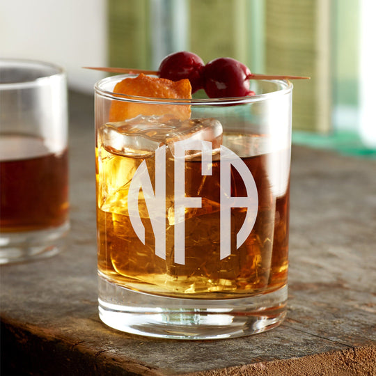 Whiskey Glasses - Monogram 12oz Rocks Glass
