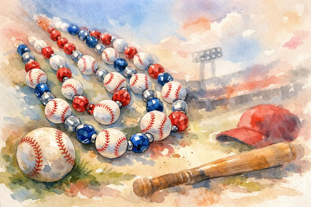 Beaded Bling Baseball Necklaces for Game Day