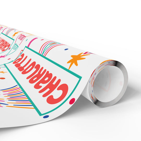 Personalized Christmas Wrapping Paper - Colorful Christmas Tree Pattern Wrapping Papers with Name