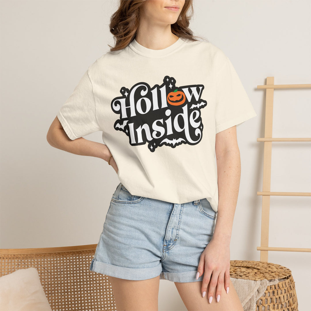 Hollow Inside Evil Pumpkin Halloween T-Shirt | Funny Spooky Halloween Season Shirt