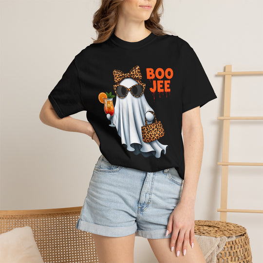 Funny Fall Boo Jee T-Shirt | Fancy Ghost with Designer Bag and Cocktail | Unisex Comfort Colors® Tee