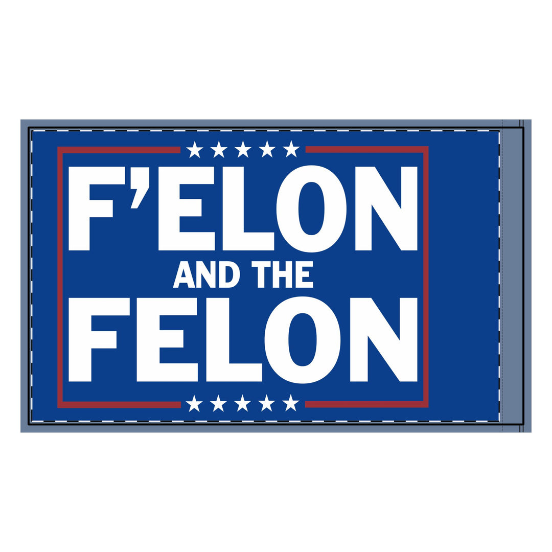 Double-Sided Flag: F'Elon and the Felon – Bold Political Statement Decor