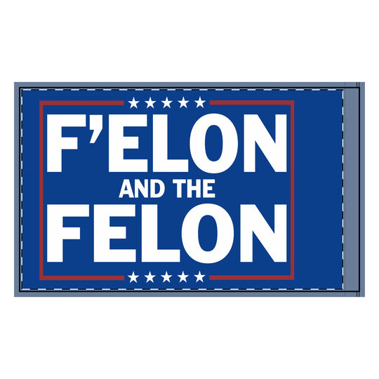 Double-Sided Flag: F'Elon and the Felon – Bold Political Statement Decor