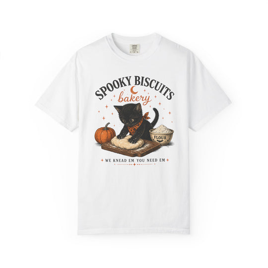 Funny Fall Spooky Biscuits T-Shirt | Cat Lovers Trendy Fall Shirt with "We Knead Them, You Need" Them Slogan