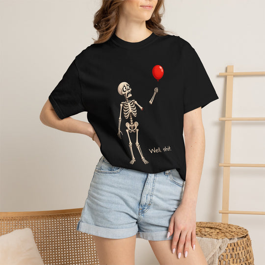 Funny Fall Skeleton and Balloon T-Shirt | Unisex Comfort Colors® Tee