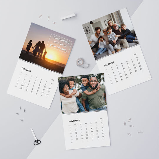 Custom 2025 Photo Wall Calendar - Personalized Picture Monthly Calendar - Custom Family Photo Keepsake