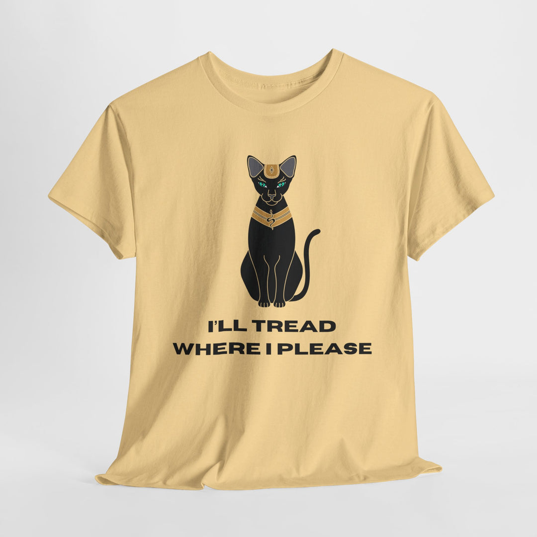 Empowering T-Shirt - I'll Tread Where I Please - Black Cat with Snake Design - Gadsden Flag