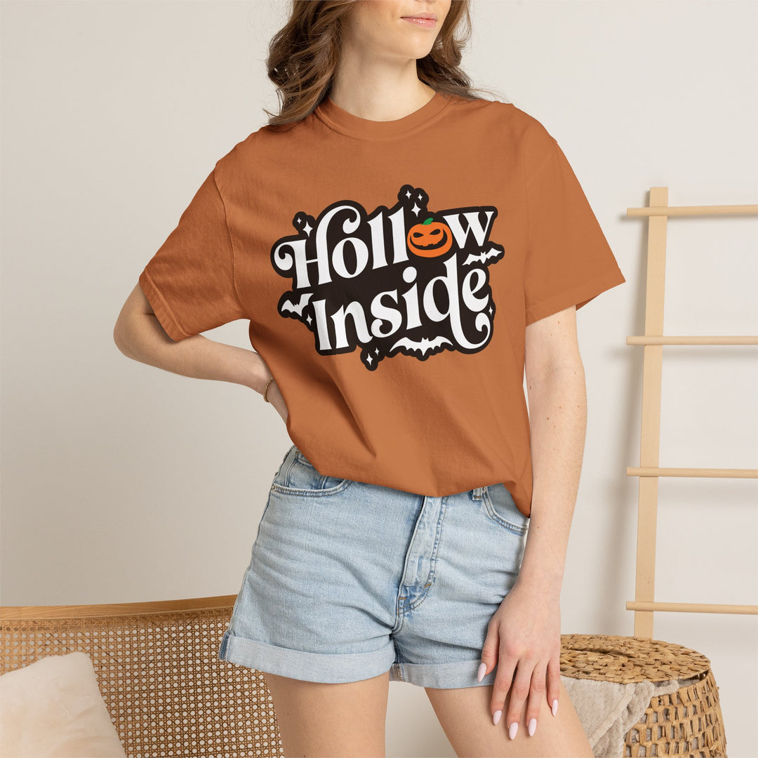 Hollow Inside Evil Pumpkin Halloween T-Shirt | Funny Spooky Halloween Season Shirt